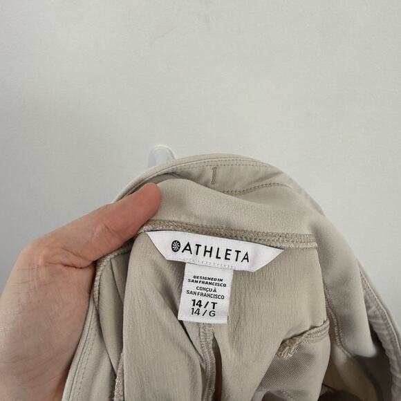 Athleta Trekkie Relaxed Mid Rise Jogger Pants Beige Travel Hiking Womens 14 Tall - Picture 6 of 9